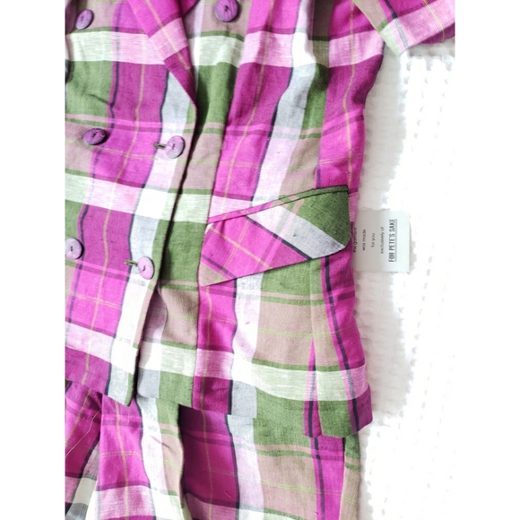 FOR Pete's Sake vintage pink double breasted short set M - Picture 3 of 8